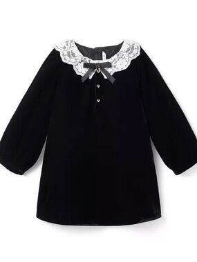 Janie And Jack - The Velvet Lace Collar Dress